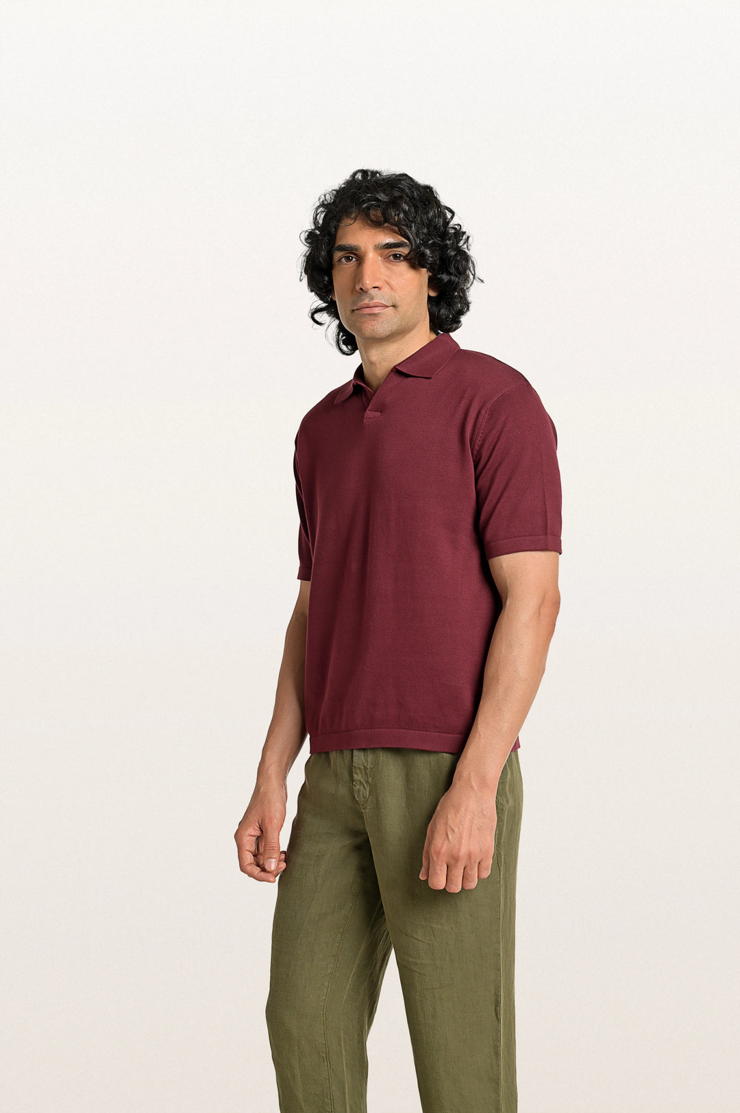 Luma Red Wine Men's Smart Fit Polo Tee
