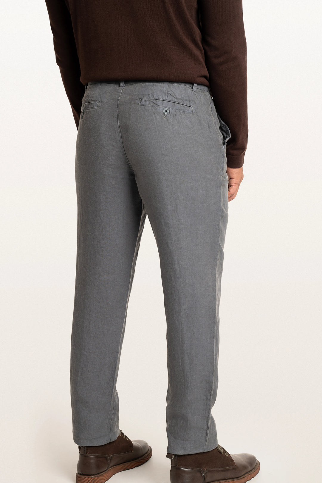Dax Linen Titanium Men's Slim Fit Trouser