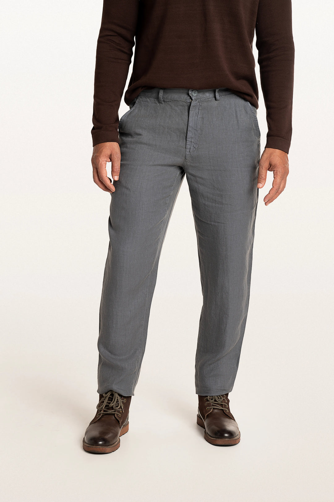 Dax Linen Titanium Men's Slim Fit Trouser