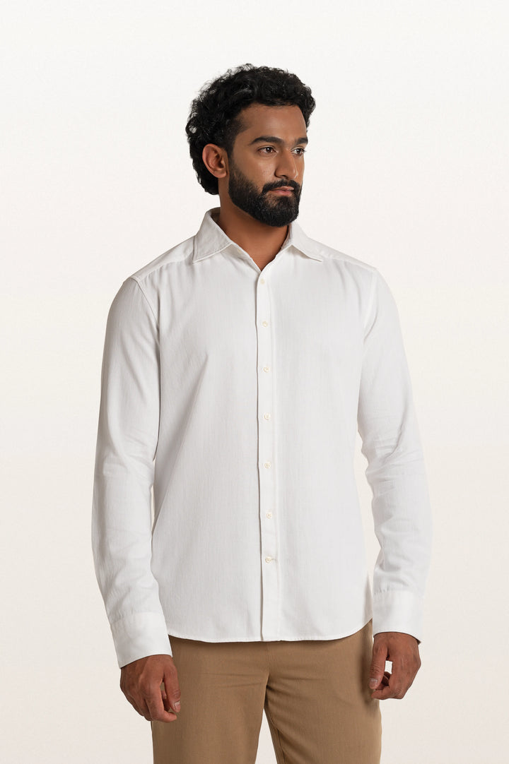 Tavo Khadi White Men's Smart Fit Shirt