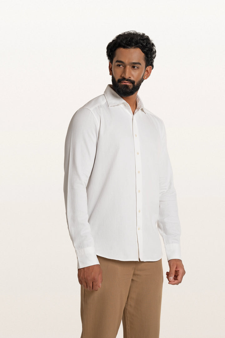 Tavo Khadi White Men's Smart Fit Shirt