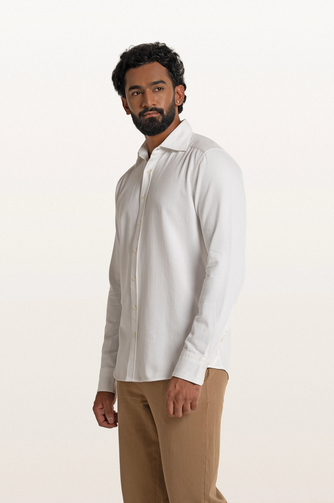 Tavo Khadi White Men's Smart Fit Shirt