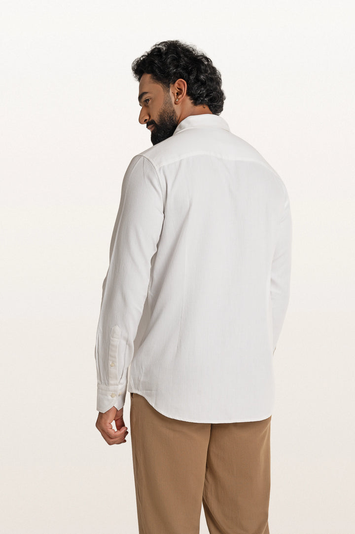 Tavo Khadi White Men's Smart Fit Shirt