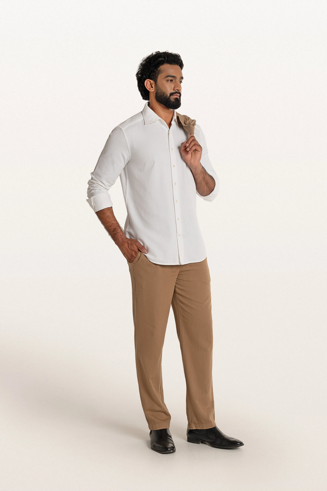 Tavo Khadi White Men's Smart Fit Shirt