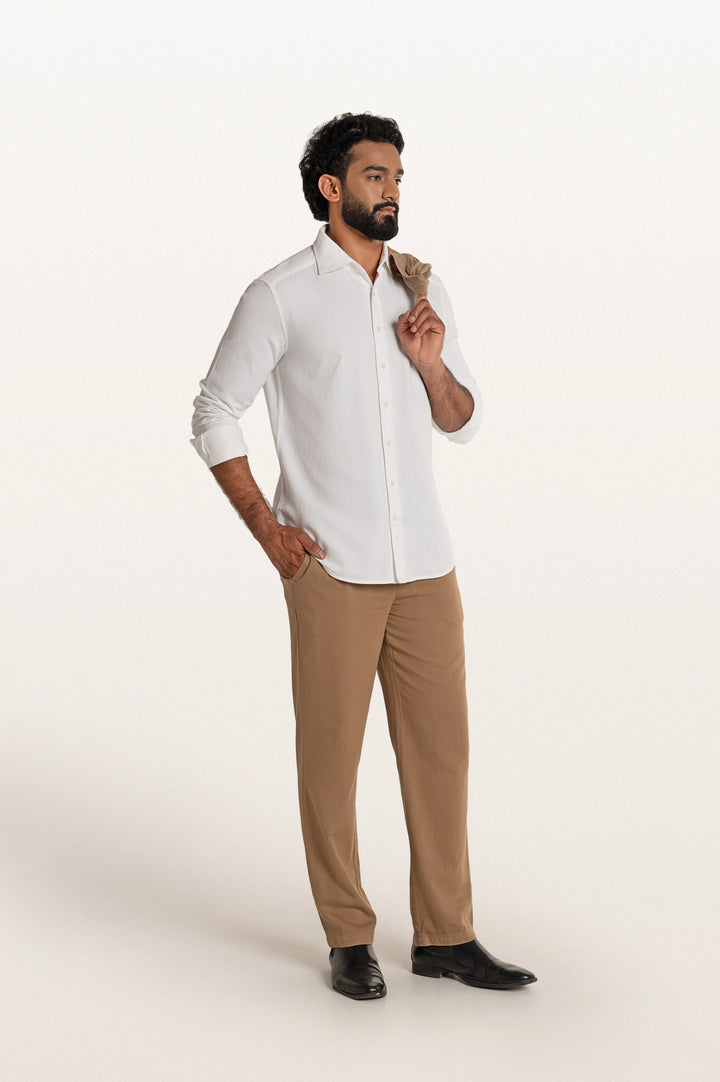 Tavo Khadi White Men's Smart Fit Shirt