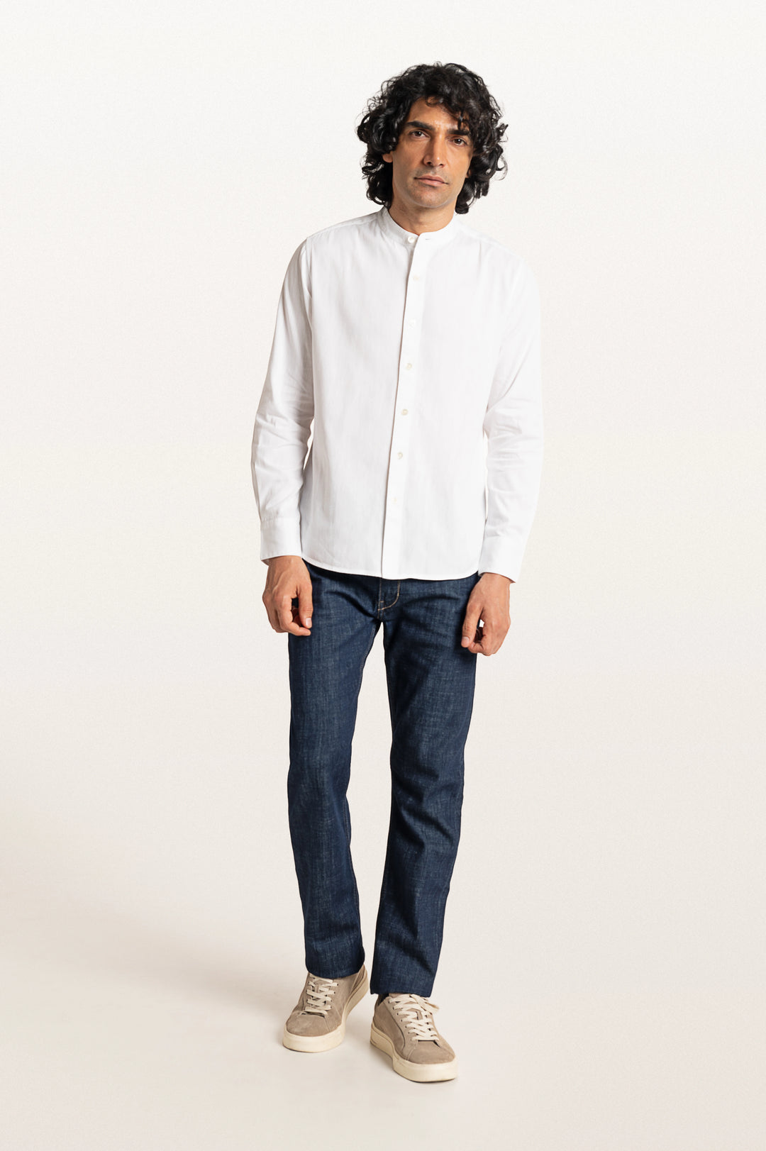 Puck Khadi White Men's Smart Fit Shirt