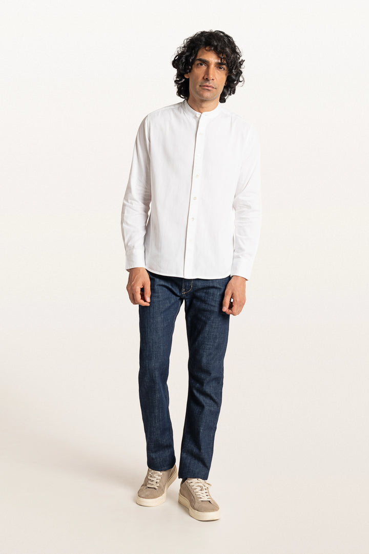 Puck Khadi White Men's Smart Fit Shirt