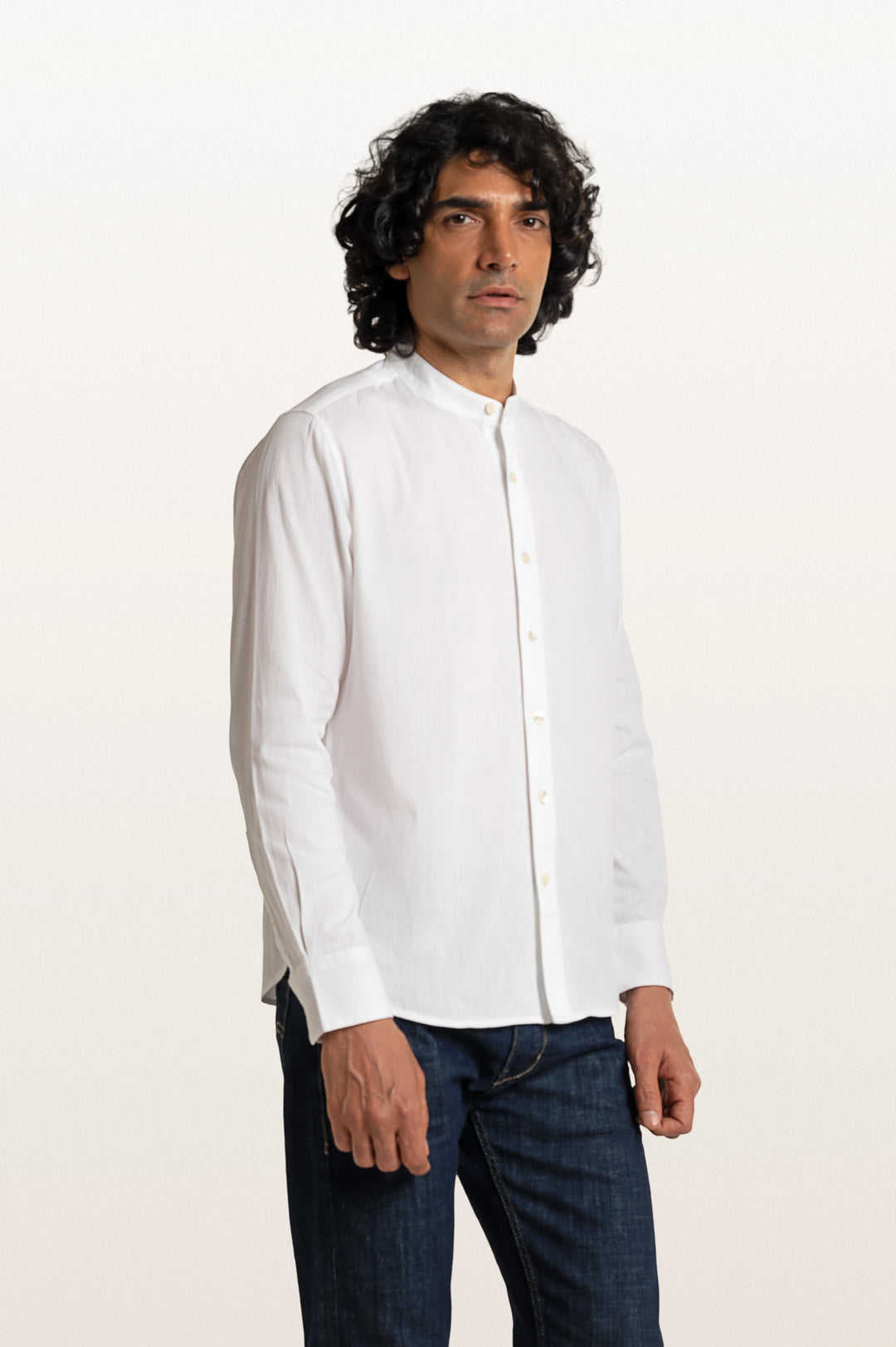 Puck Khadi White Men's Smart Fit Shirt