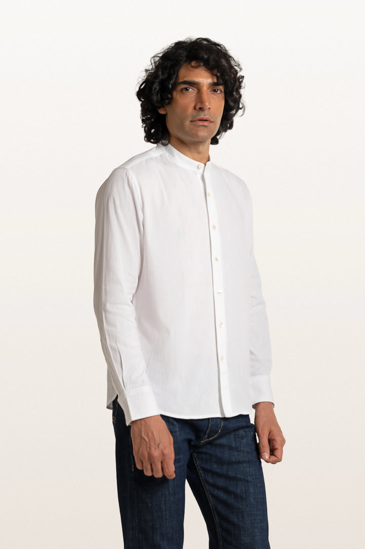 Puck Khadi White Men's Smart Fit Shirt