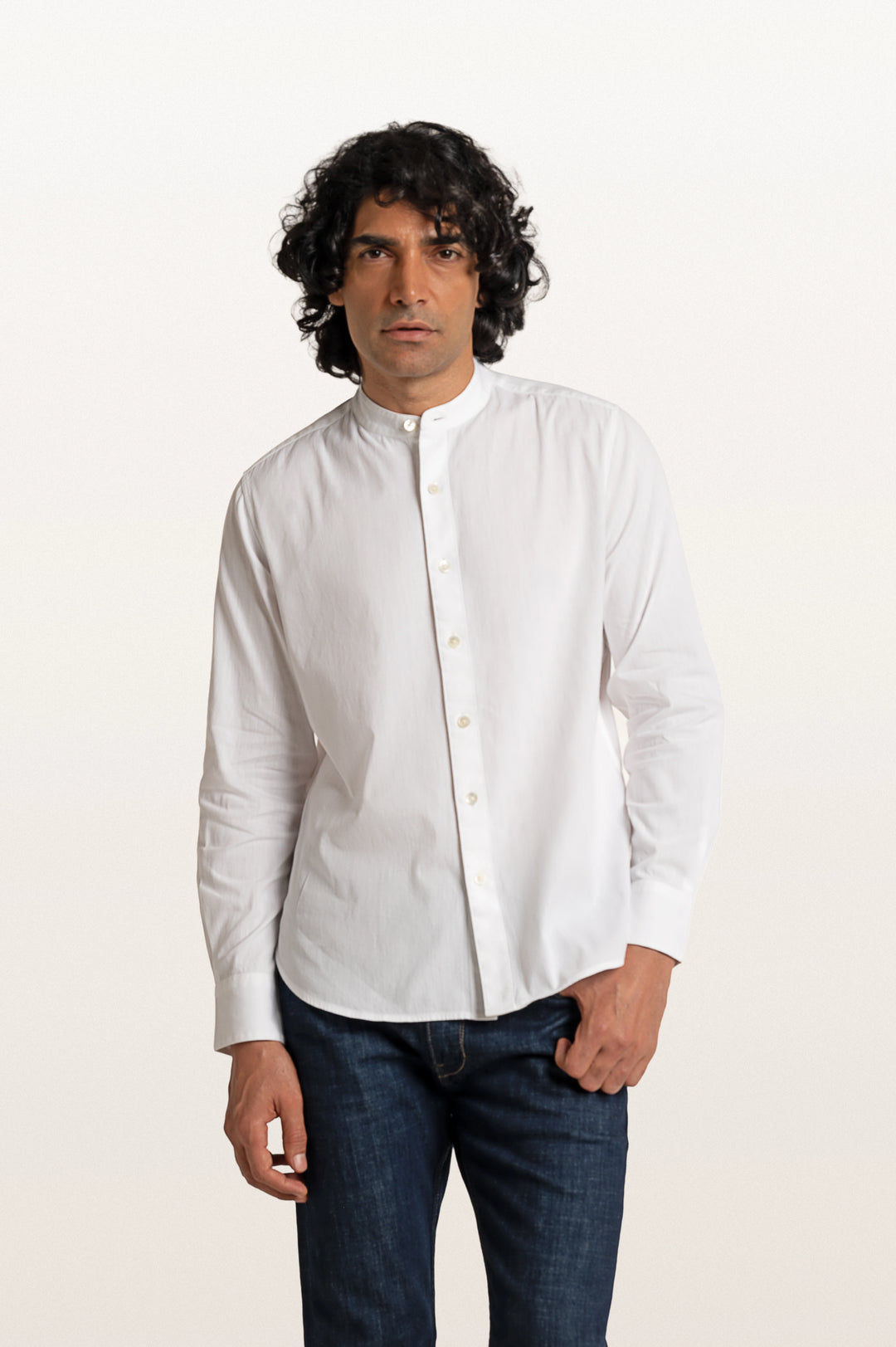 Puck Khadi White Men's Smart Fit Shirt