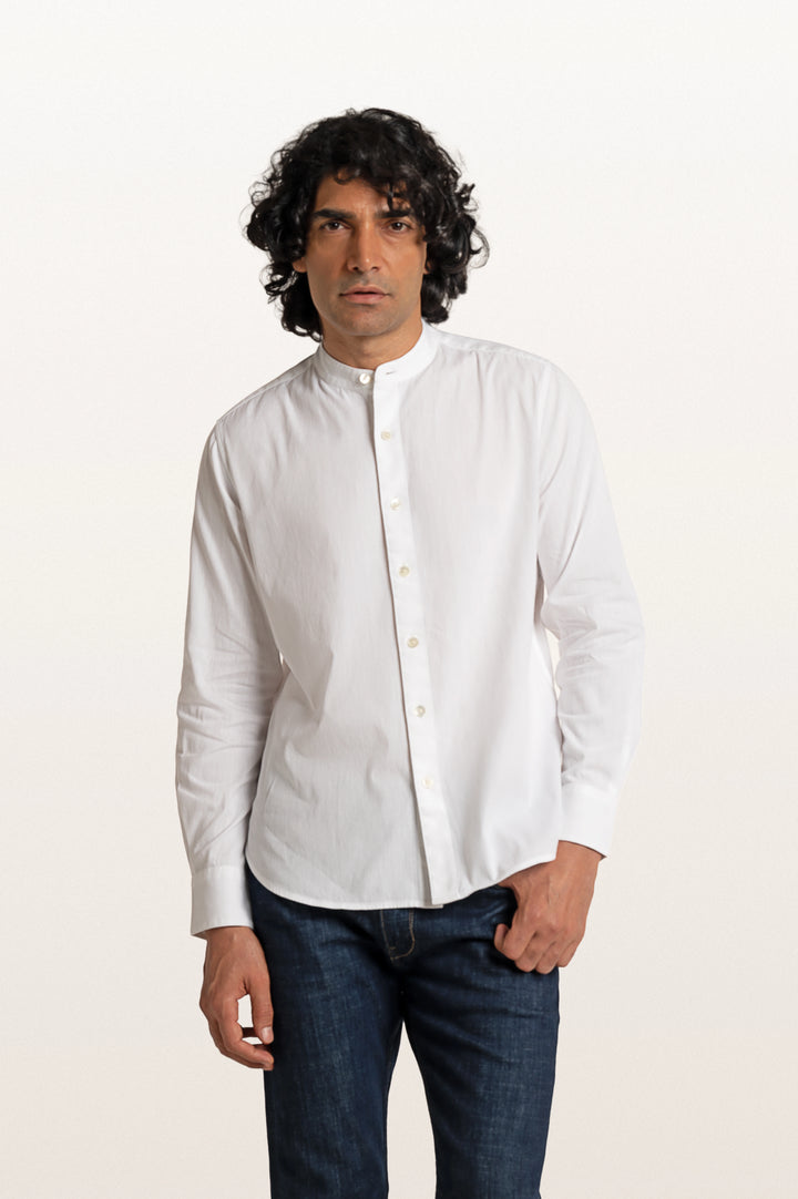 Puck Khadi White Men's Smart Fit Shirt