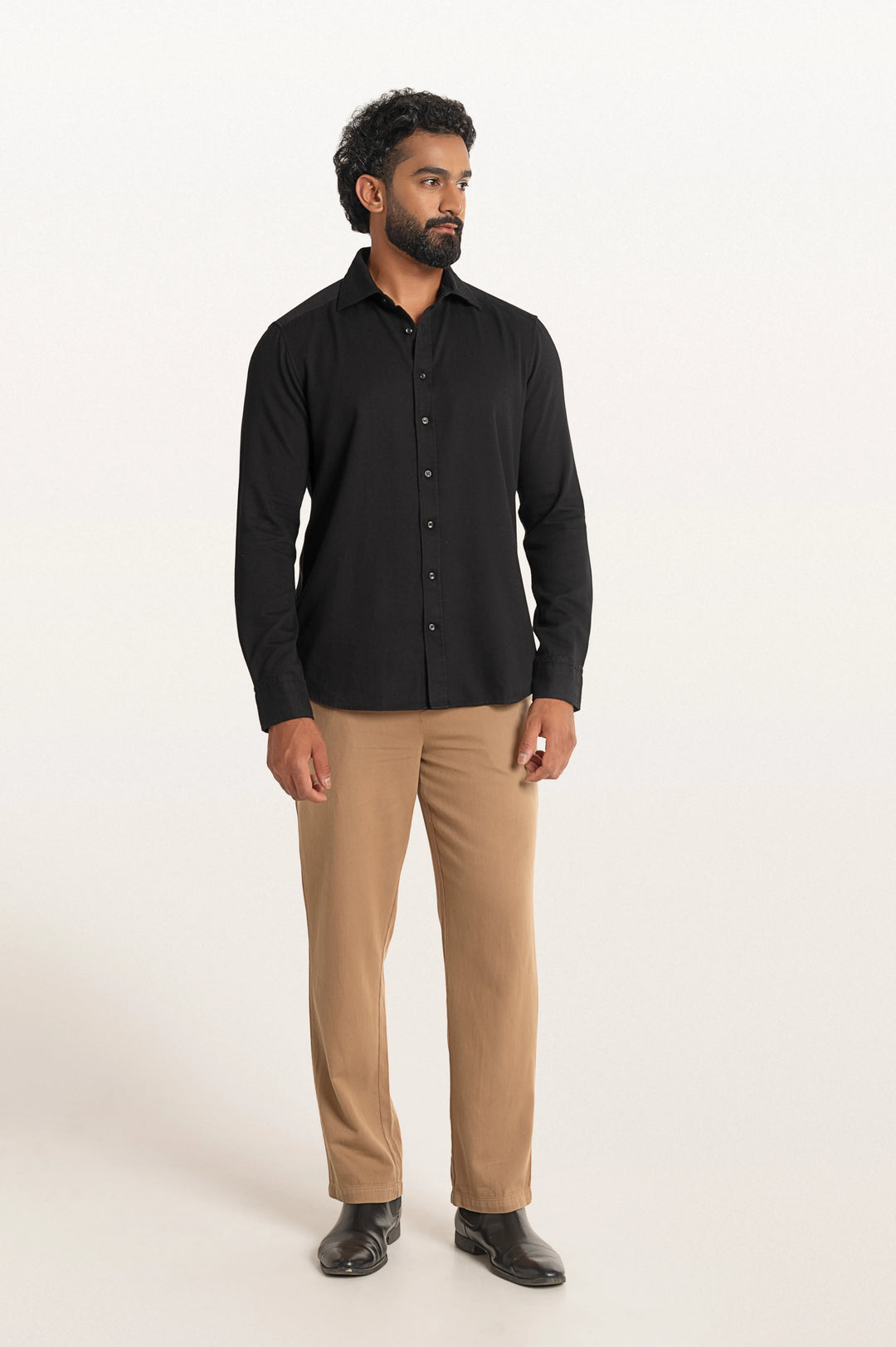 Tavo Khadi Black Men's Smart Fit Shirt
