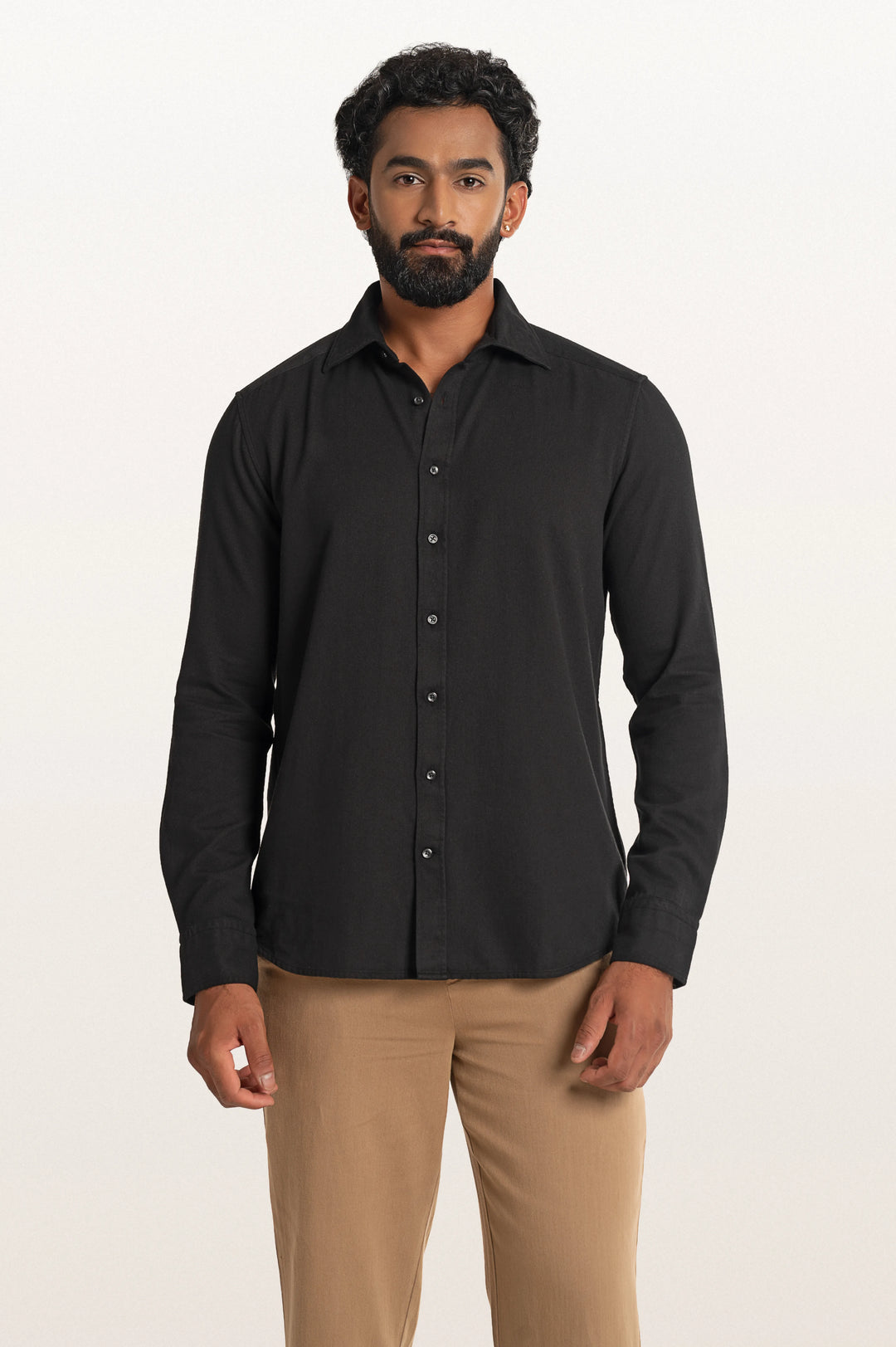 Tavo Khadi Black Men's Smart Fit Shirt