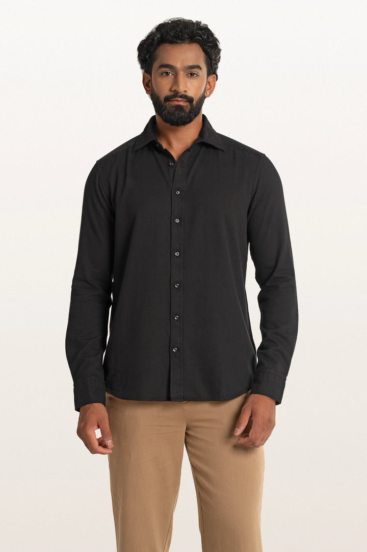 Tavo Khadi Black Men's Smart Fit Shirt