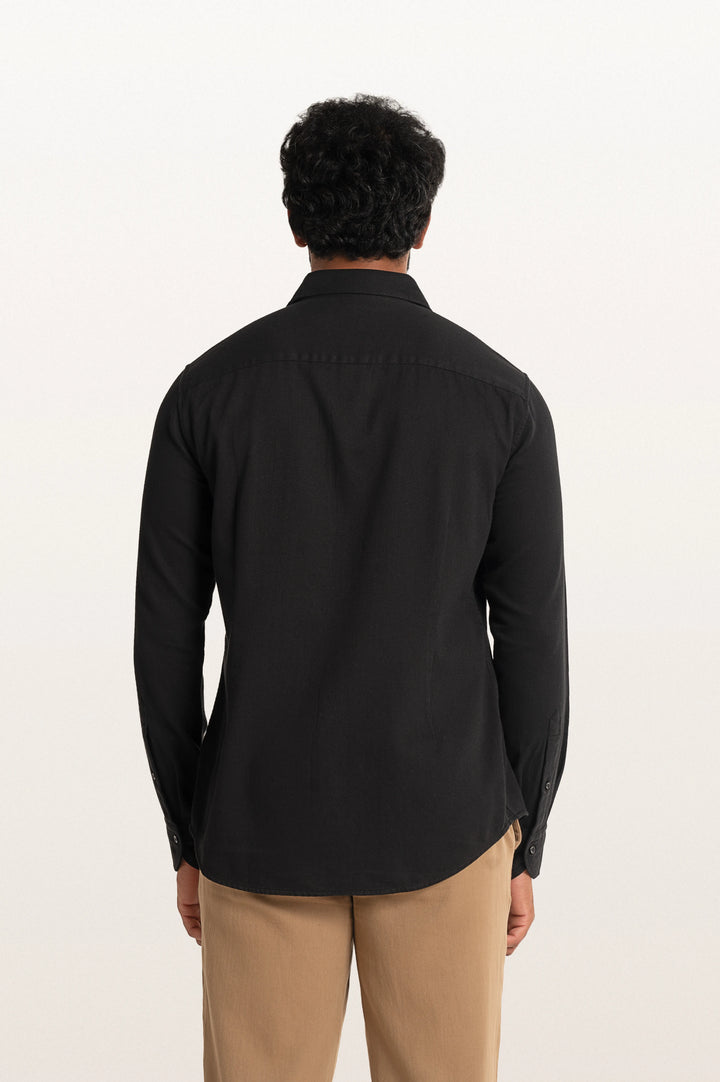 Tavo Khadi Black Men's Smart Fit Shirt