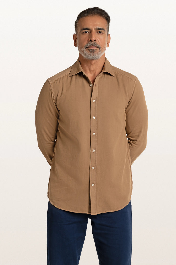 Tavo Khadi Sand Dune Men's Smart Fit Shirt