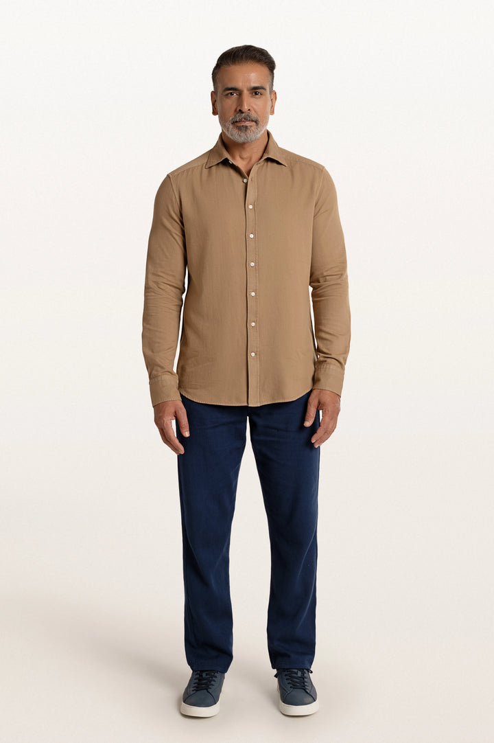 Tavo Khadi Sand Dune Men's Smart Fit Shirt