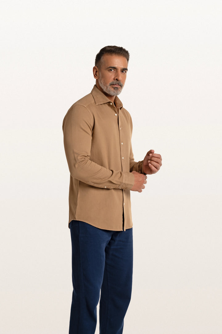 Tavo Khadi Sand Dune Men's Smart Fit Shirt