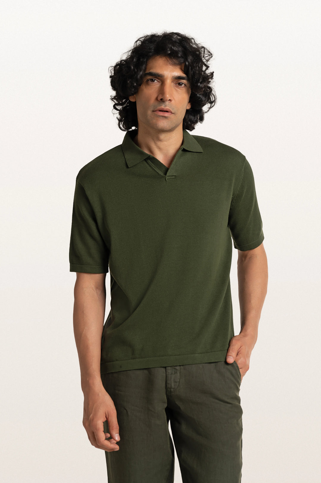 Luma Bottle Green Men's Smart Fit Polo Tee