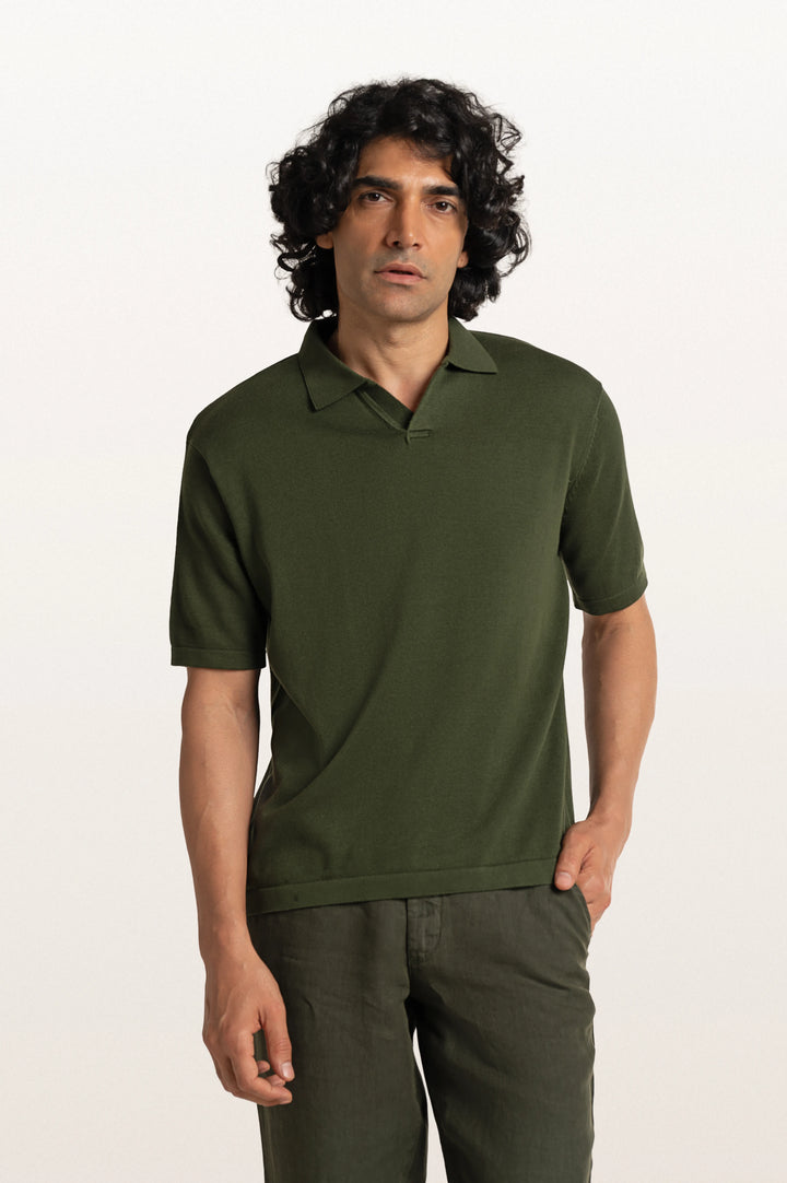 Luma Bottle Green Men's Smart Fit Polo Tee