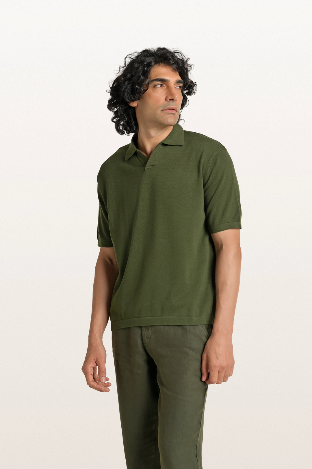 Luma Bottle Green Men's Smart Fit Polo Tee