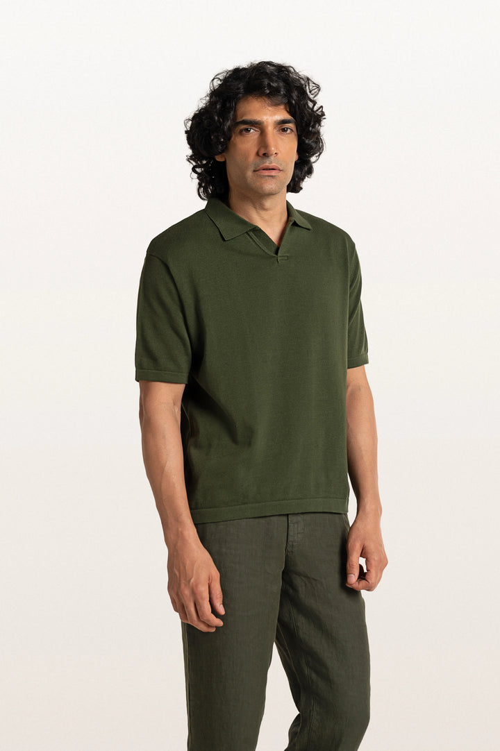 Luma Bottle Green Men's Smart Fit Polo Tee