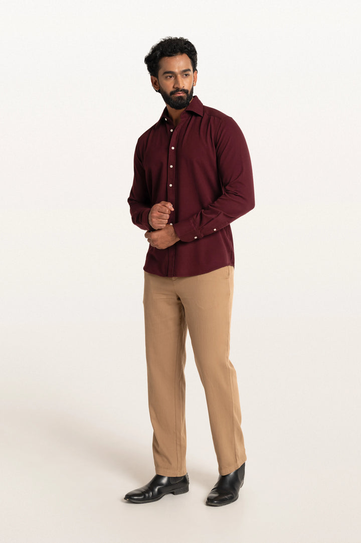 Sloane Red Wine Men's Slim Fit Shirt