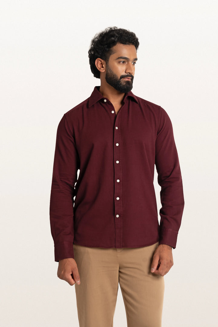 Sloane Red Wine Men's Slim Fit Shirt