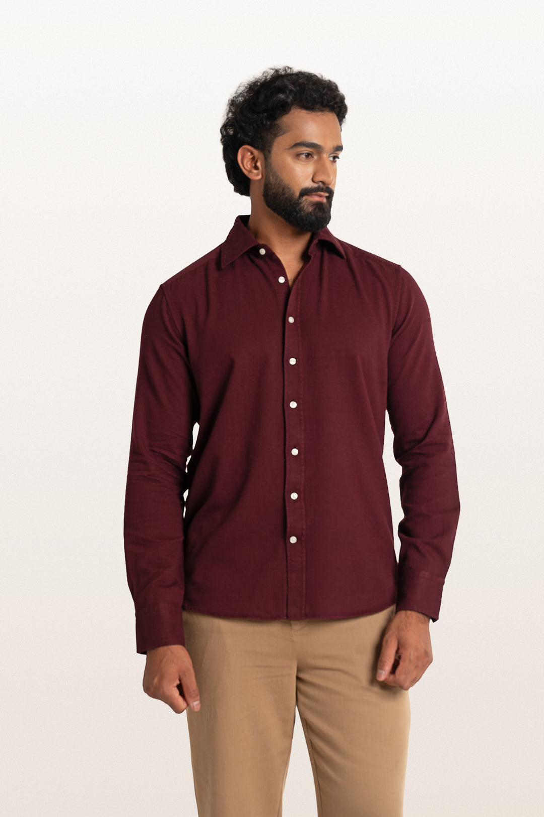Tavo Khadi Red Wine Men's Smart Fit Shirt
