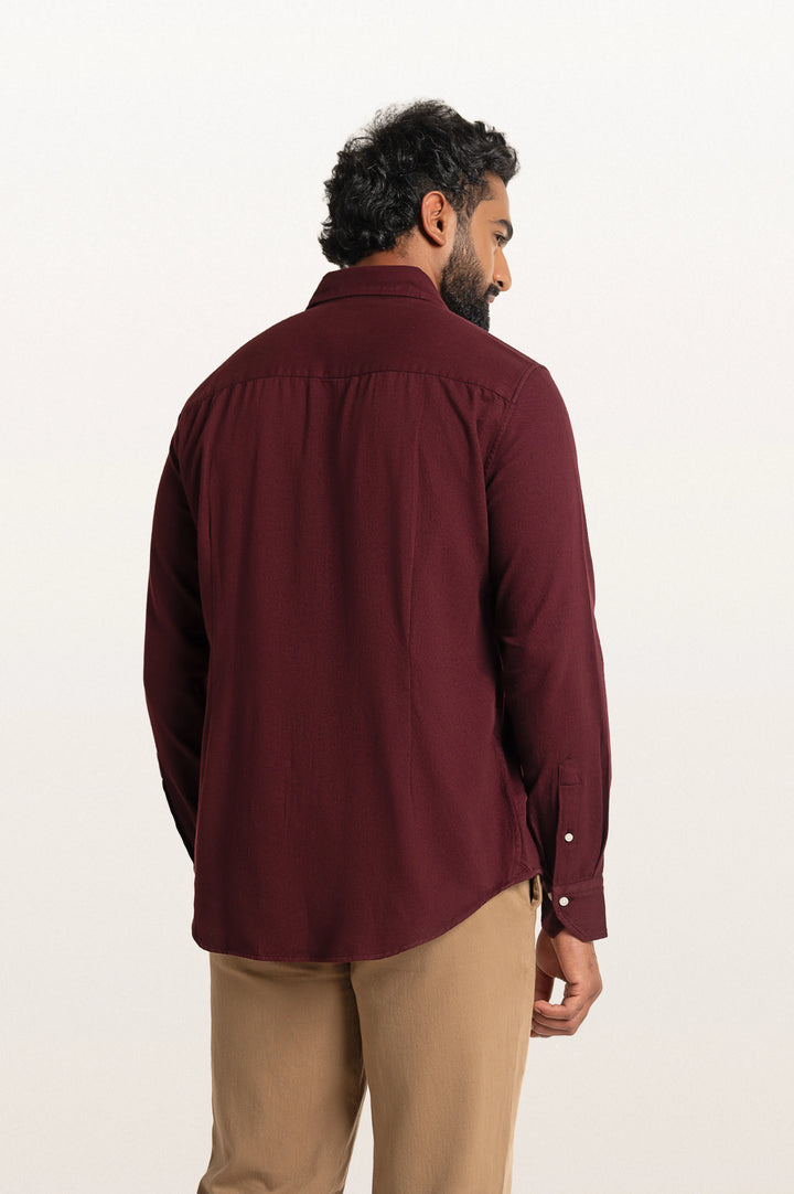 Sloane Red Wine Men's Slim Fit Shirt