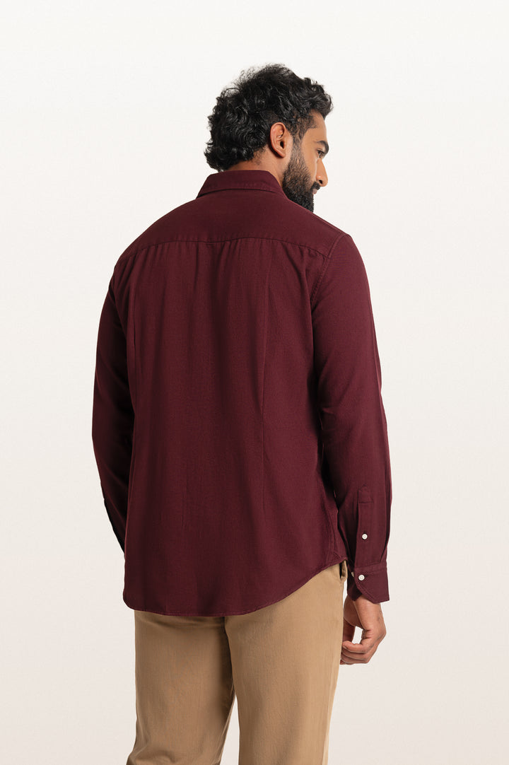 Tavo Khadi Red Wine Men's Smart Fit Shirt