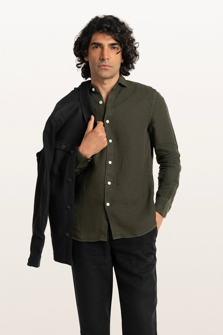 Sloane Bottle Green Men's Slim Fit Shirt