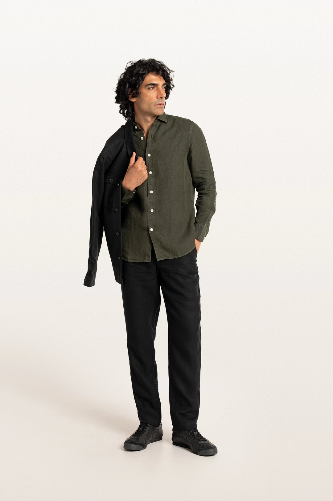 Dax Linen Black Men's Slim Fit Trouser