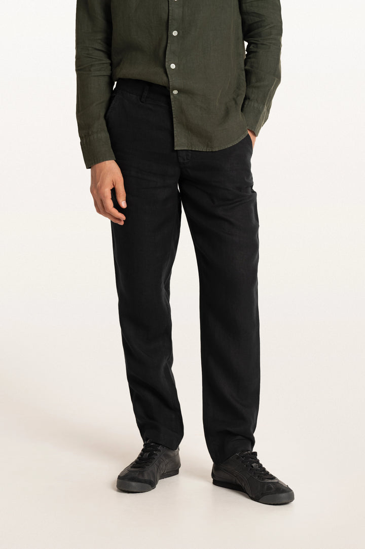 Dax Linen Black Men's Slim Fit Trouser