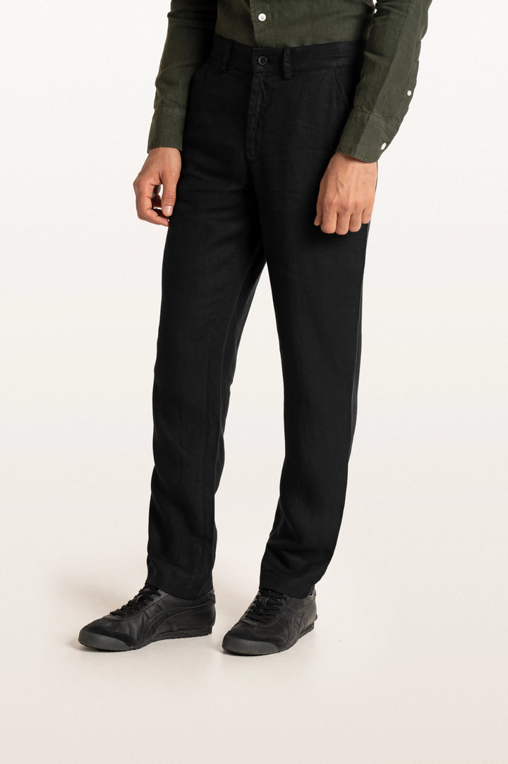 Dax Linen Black Men's Slim Fit Trouser