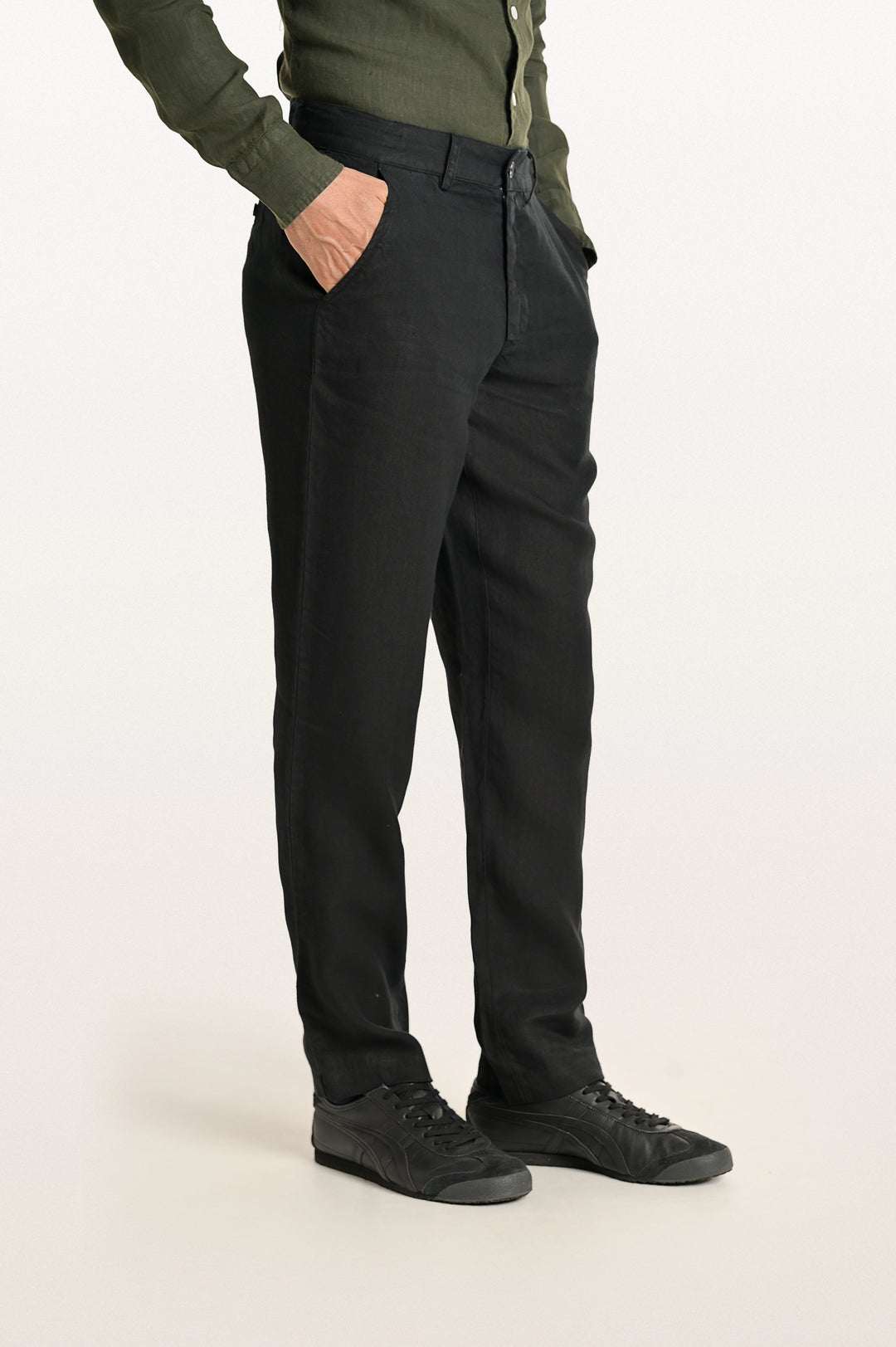 Dax Linen Black Men's Slim Fit Trouser