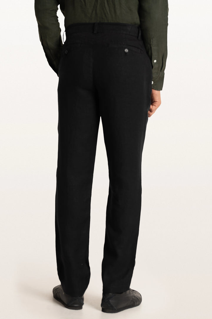 Dax Linen Black Men's Slim Fit Trouser