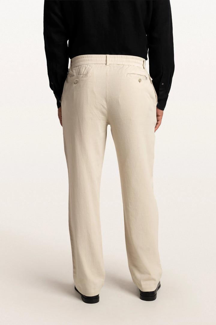 Dax Linen Light Beige Men's Slim Fit Trouser