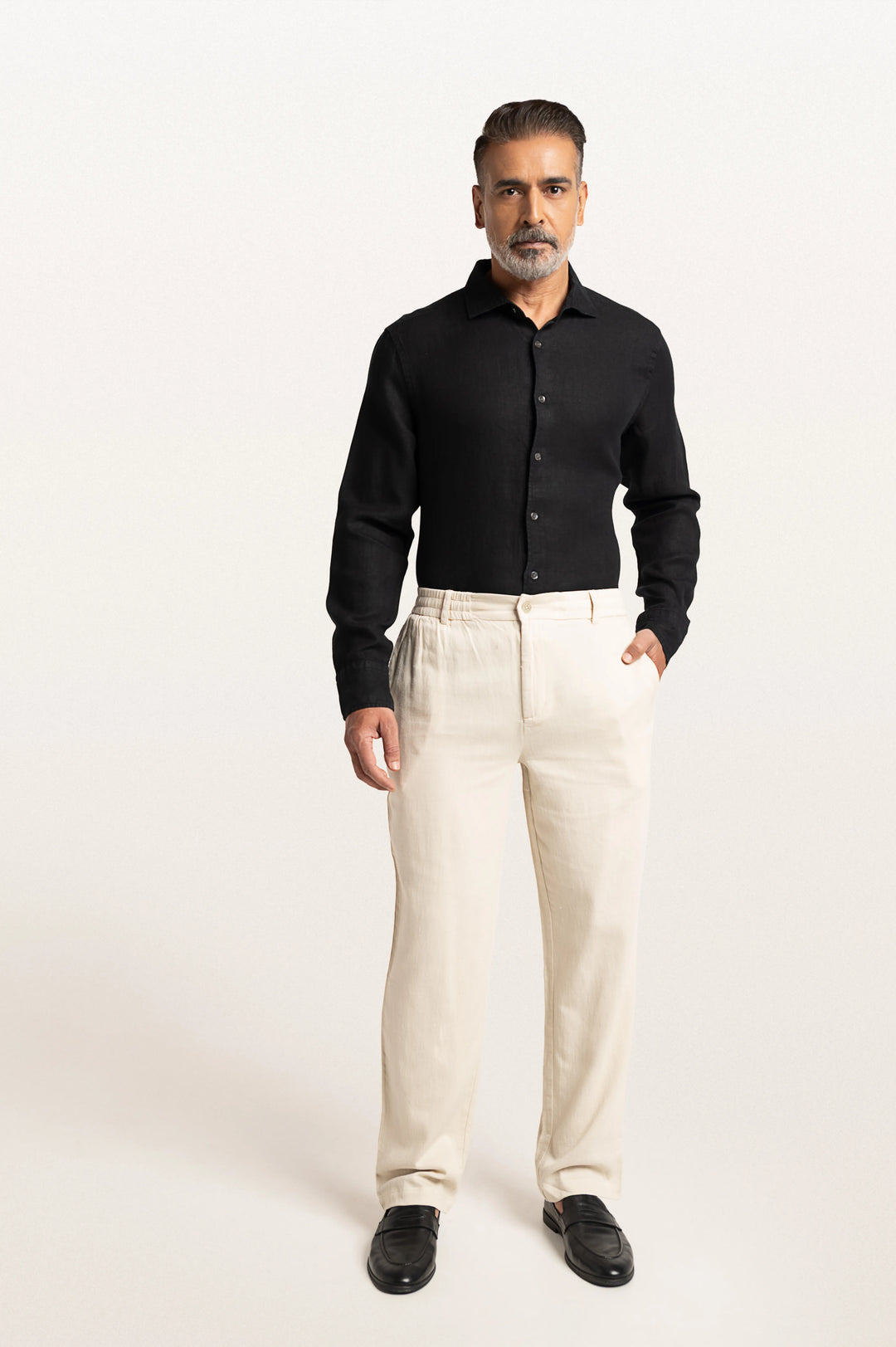 Dax Linen Light Beige Men's Slim Fit Trouser