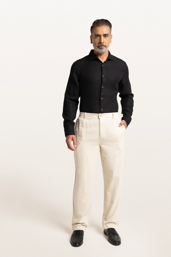 Dax Linen Light Beige Men's Slim Fit Trouser