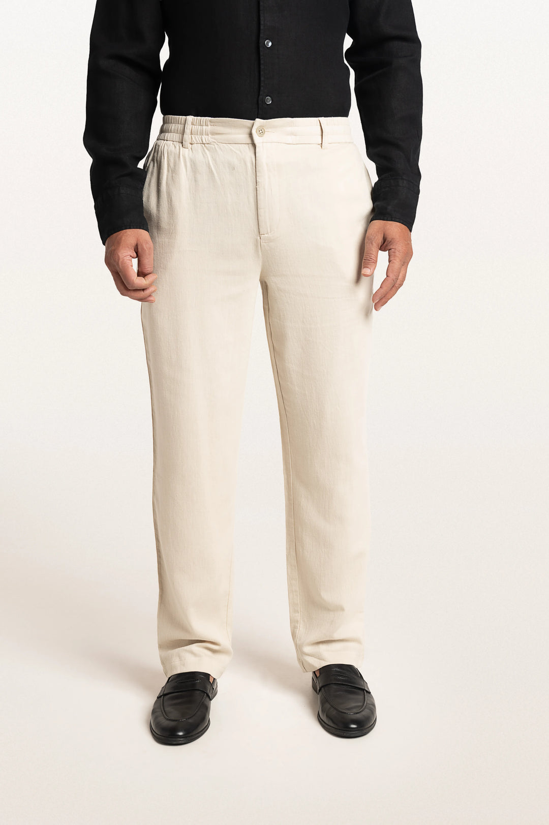 Dax Linen Light Beige Men's Slim Fit Trouser