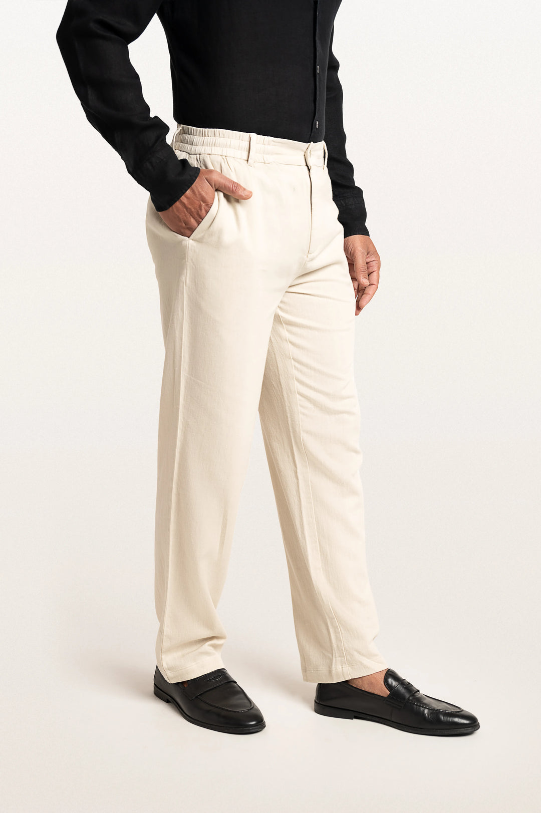 Dax Linen Light Beige Men's Slim Fit Trouser