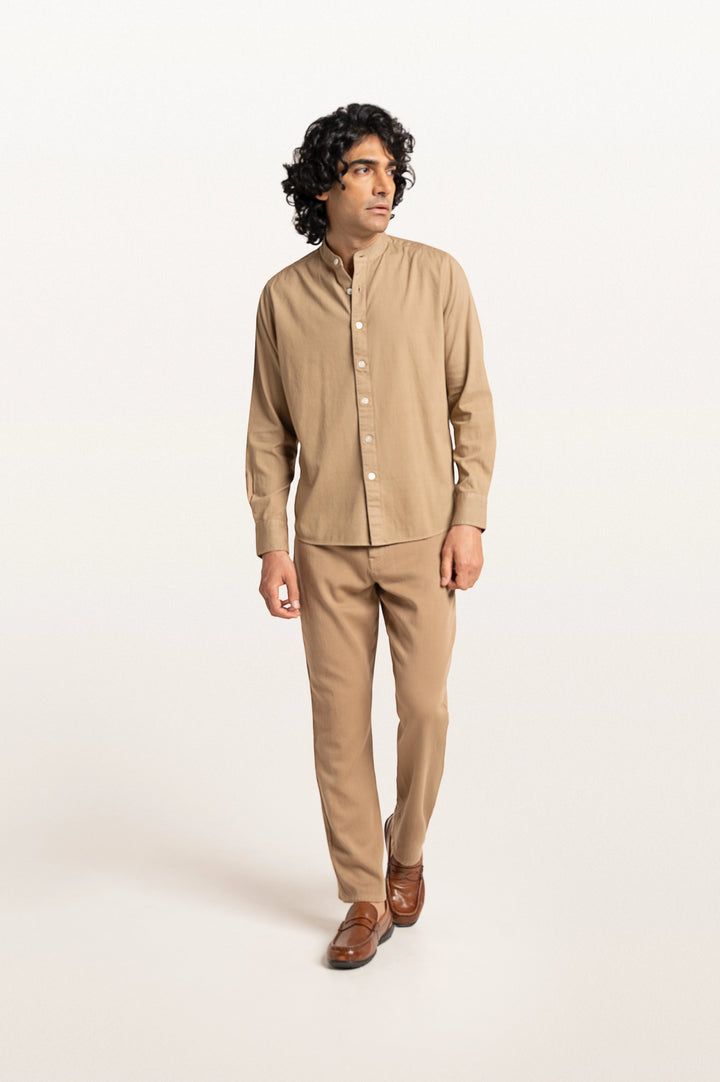 Puck Khadi Sand Dune Men's Smart Fit Shirt