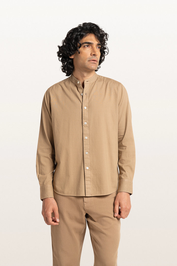 Puck Khadi Sand Dune Men's Smart Fit Shirt