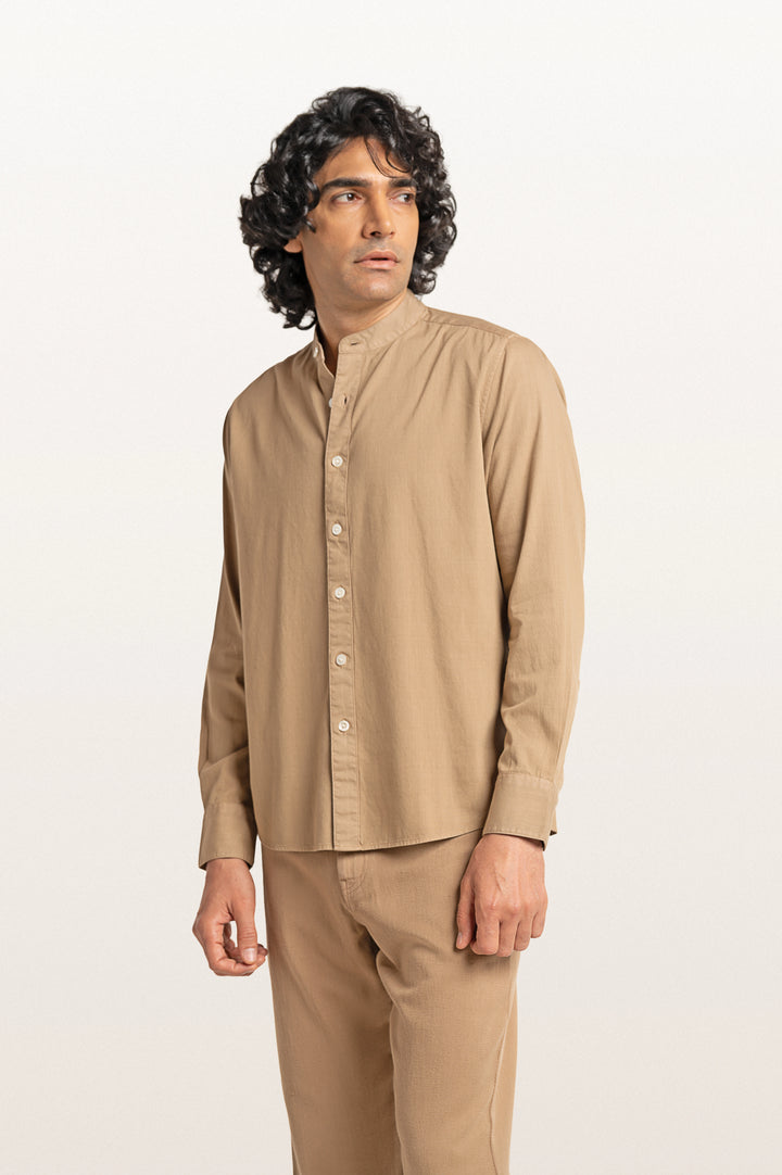 Puck Khadi Sand Dune Men's Smart Fit Shirt