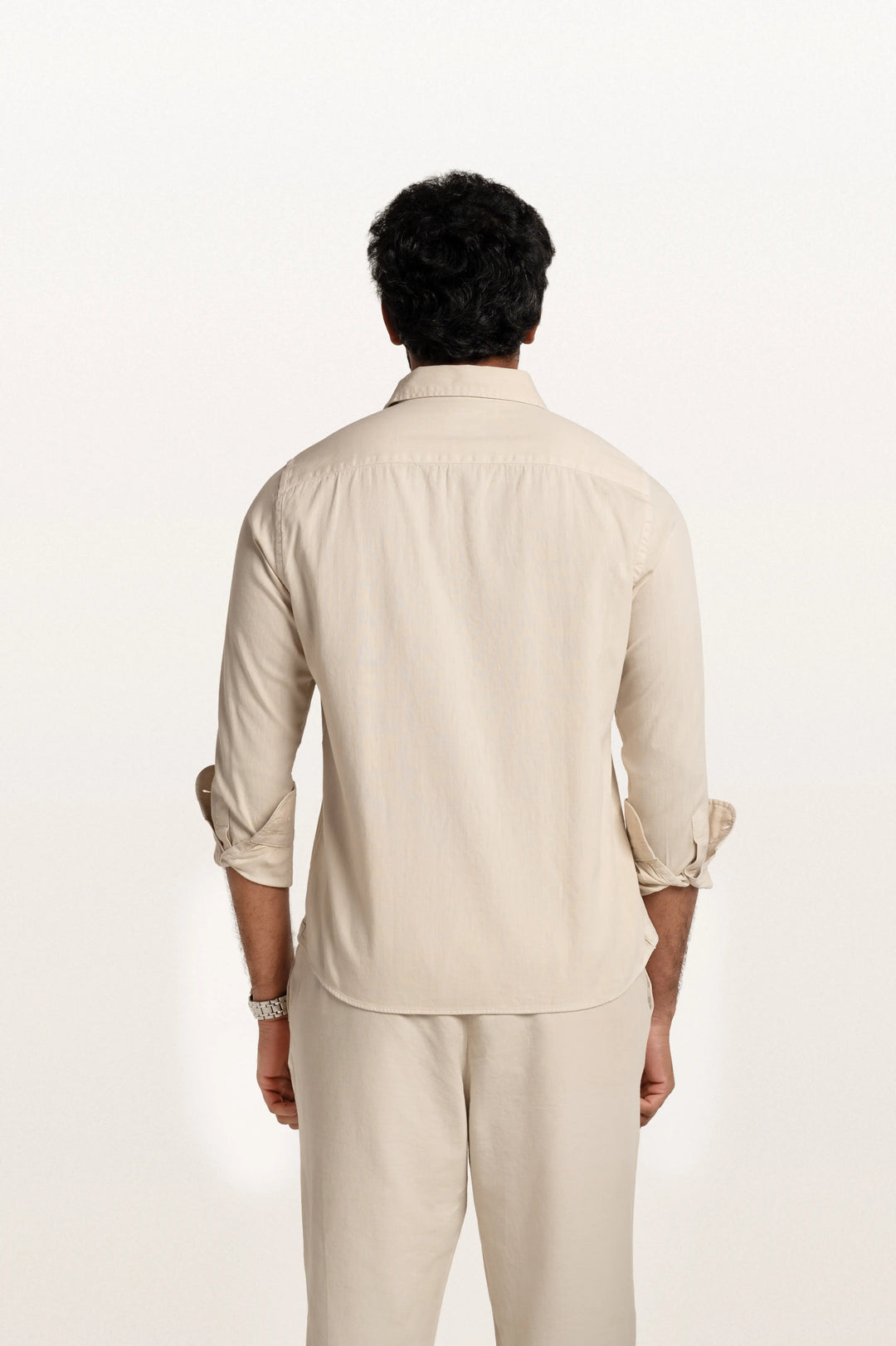 Finn Khadi Light Beige Men's Smart Fit Shirt