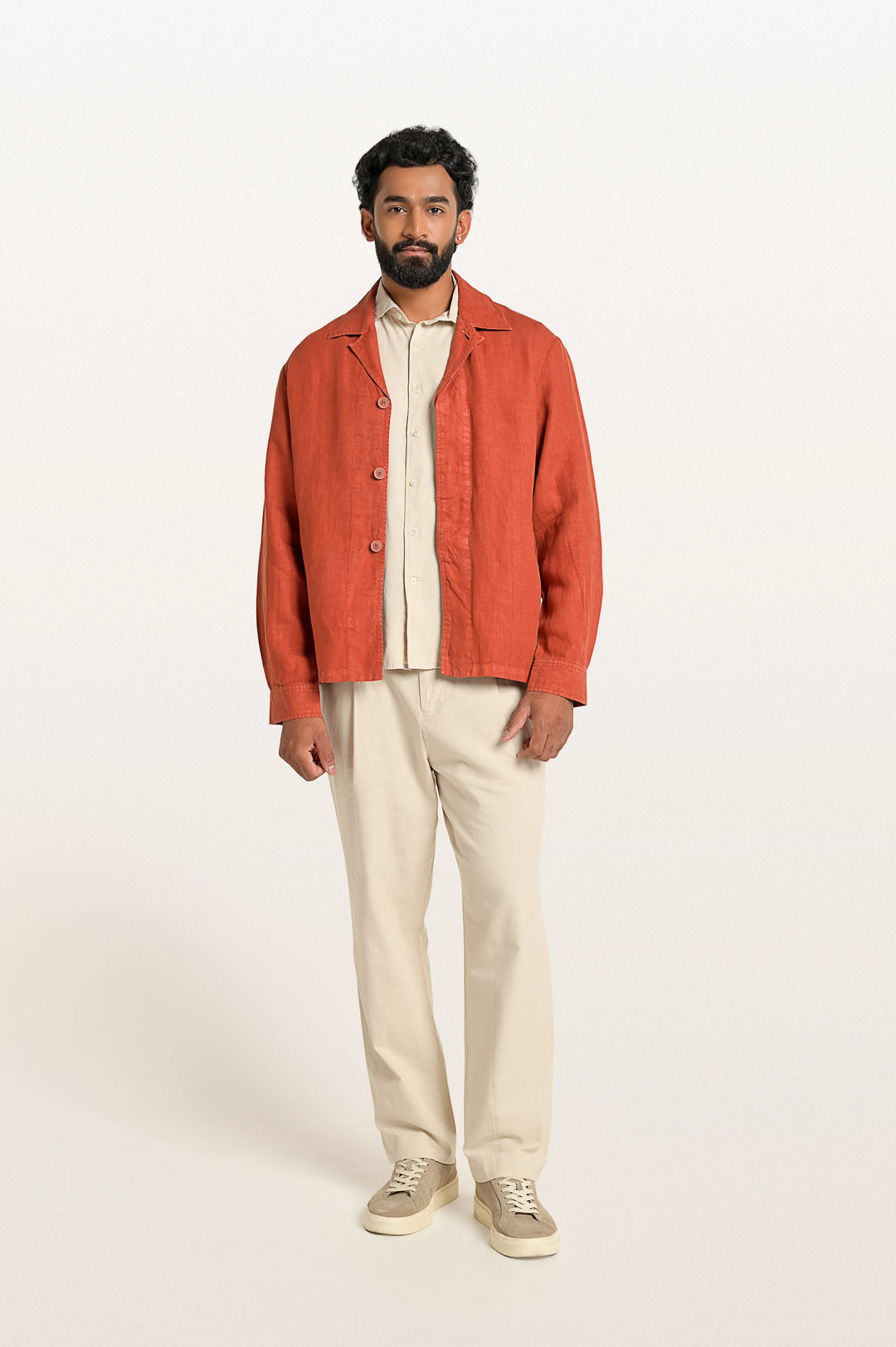 Coren Bark Men's Smart Fit Linen Jacket