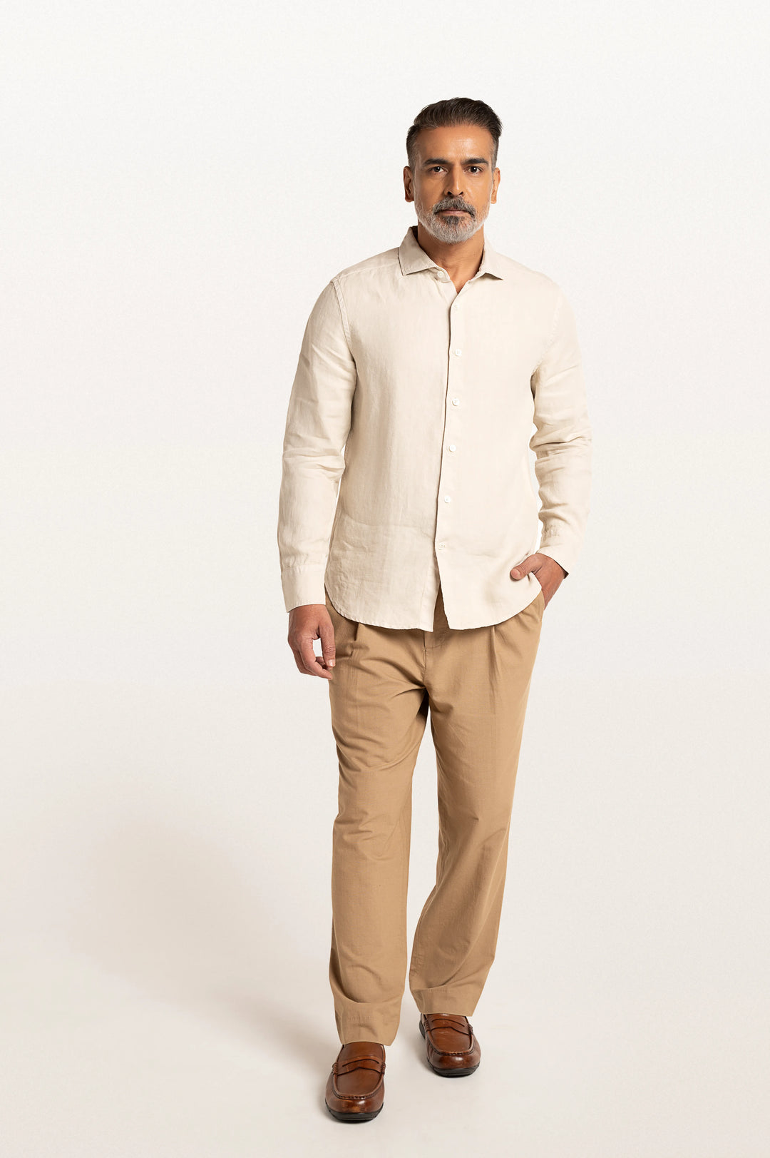 Sloane Light Beige Men's Slim Fit Shirt