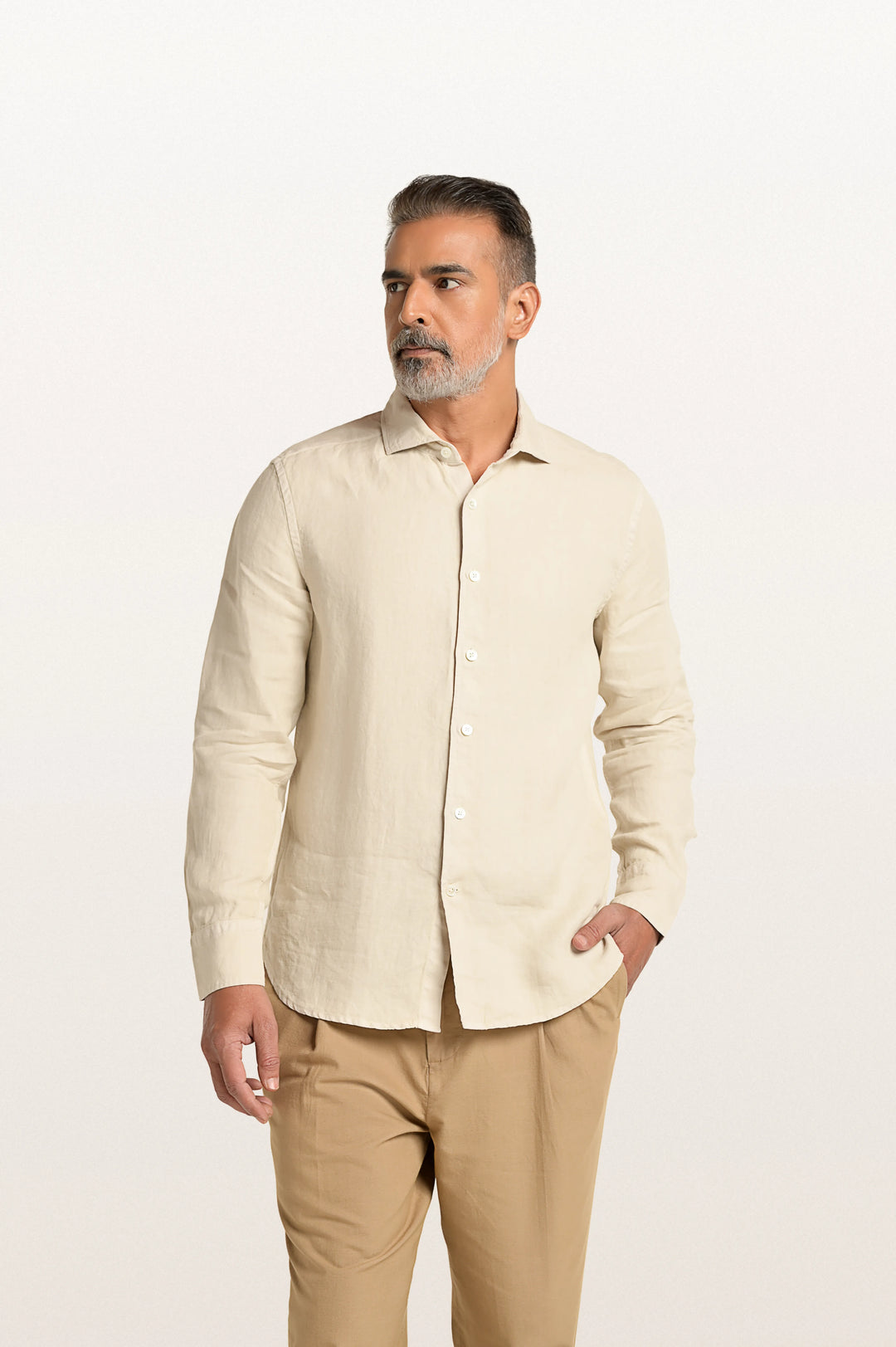 Sloane Light Beige Men's Slim Fit Shirt