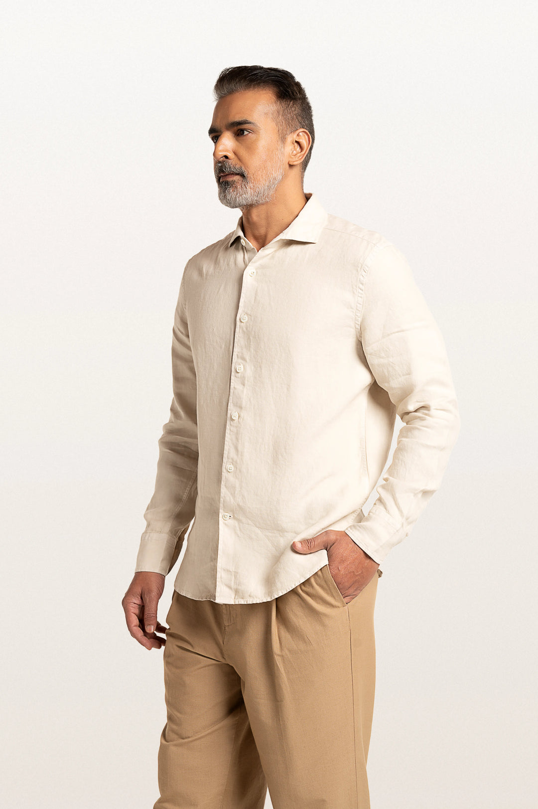 Sloane Light Beige Men's Slim Fit Shirt